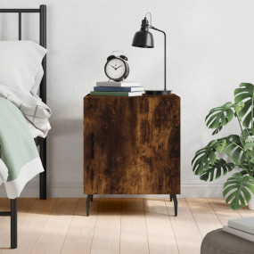 Bedside Cabinet Smoked oak Engineered wood, iron, alumi...