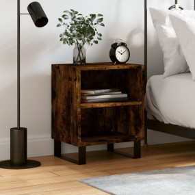 Bedside Cabinet Smoked oak Engineered wood, iron