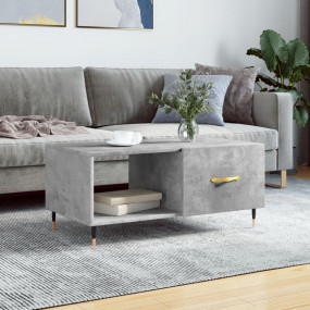 Coffee Table Concrete Grey Engineered Wood, Iron Medium