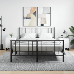 Bedside Cabinet Set of 2 White Engineered wood, Iron Me...