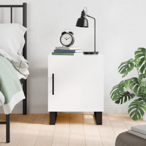 Bedside Cabinet High gloss white Engineered wood Medium
