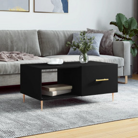 Coffee Table Black Engineered wood, Iron Medium Coffee ...