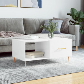 Coffee Table High gloss white Engineered wood, Iron Med...