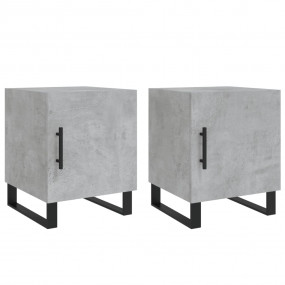Bedside Cabinet Set of 2 Concrete Grey Engineered wood ...