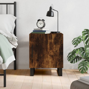 Nightstand Smoked Oak Engineered Wood 15.7x15.7x19.7 in
