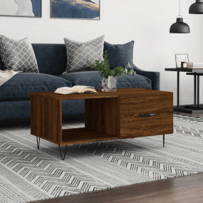 Coffee Table Brown Oak Engineered wood, Iron Medium Cof...