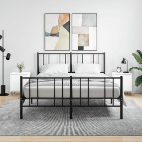 Bedside Cabinet Set of 2 White Engineered Wood Medium