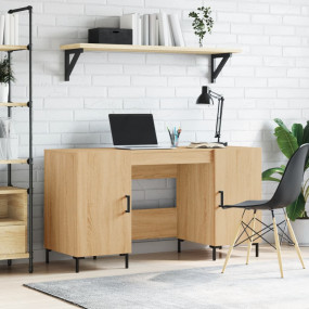 Desk Sonoma Oak Engineered Wood, Iron Desk Rectangular