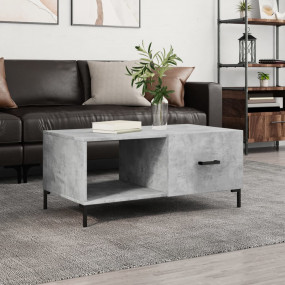 Coffee Table Concrete Grey Engineered Wood, Iron Medium...