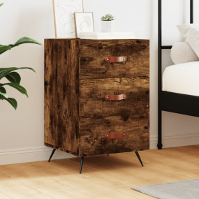 Bedside Cabinet Smoked Oak Engineered wood Medium Bedsi...