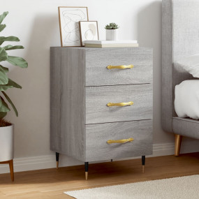 Bedside Cabinet Grey sonoma Engineered wood, iron 15.7x...