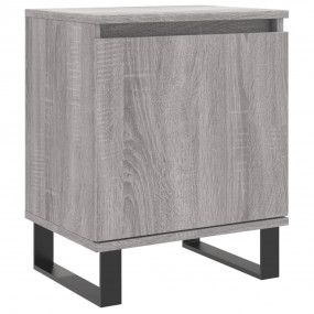 Bedside Cabinet Grey Sonoma Engineered Wood, Iron Mediu...