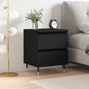 Bedside Cabinet Black Engineered wood, Iron Medium