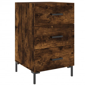 Bedside Cabinet Smoked Oak Engineered wood, iron 15.7x1...