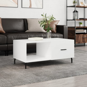 Coffee Table White Engineered wood, Iron Medium Coffee ...