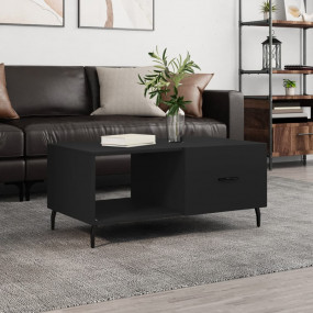 Coffee Table Black Engineered wood, Iron Medium Coffee ...