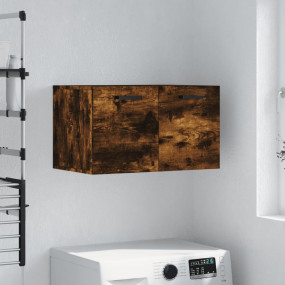 Wall Cabinet Smoked Oak Engineered Wood Small Storage