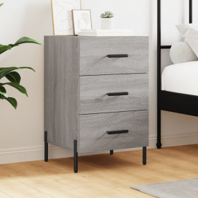 Bedside Cabinet Grey Sonoma Engineered wood, Iron Mediu...