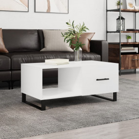 Coffee Table High gloss white Engineered wood, Iron Cof...