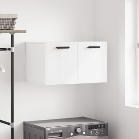 Wall Cabinet High gloss white Engineered wood Compact C...