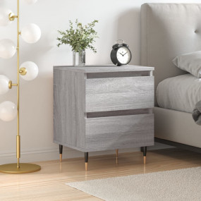 Bedside Cabinet Grey Sonoma Engineered wood, Iron Small...