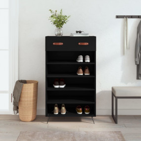 Shoe Cabinet Black Engineered wood, iron, faux leather ...