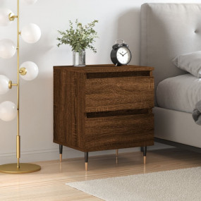 Bedside Cabinet Brown Oak Engineered wood, Iron 15.7x13...