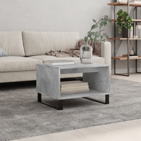 Coffee Table Concrete Grey Engineered Wood, Iron Medium