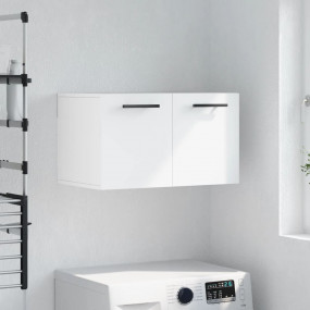Wall Cabinet White Engineered Wood 23.6 in Wide Wall Ca...