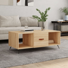 Coffee Table Sonoma Oak Engineered Wood, Iron Medium Co...