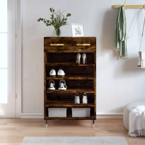 Shoe Cabinet Smoked oak Engineered wood, iron, aluminum...