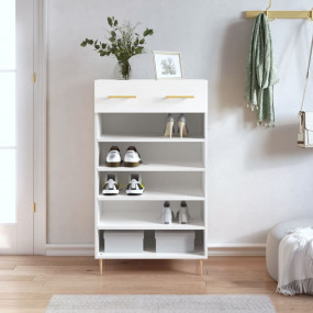 Shoe Cabinet White Engineered wood and iron Medium Shoe...