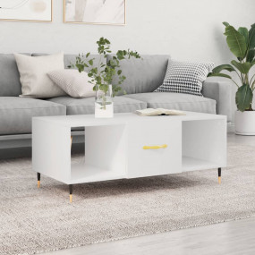 Coffee Table White Engineered wood, Iron Medium Coffee ...