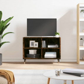 TV Cabinet Smoked Oak Engineered Wood and Iron Medium T...