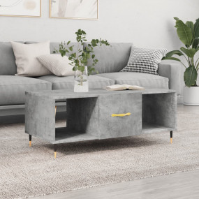 Coffee Table Concrete Grey Engineered Wood Medium Moder...