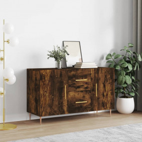 Sideboard Smoked Oak Engineered Wood and Metal