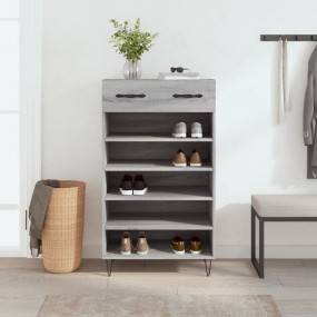 Shoe Cabinet Grey sonoma Engineered wood, Iron, Aluminu...