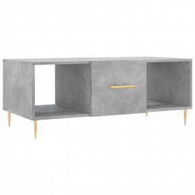 Coffee Table Concrete Gray Engineered Wood and Iron Med...
