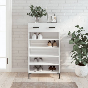 Shoe Cabinet High gloss white Engineered wood, iron Med...