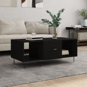 Coffee Table Black Engineered wood, Iron Medium Coffee ...