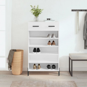 Shoe Cabinet White Engineered wood, iron, zinc alloy Me...