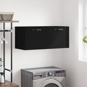 Wall Cabinet Black Engineered wood 31.5 in x 14.4 in x ...