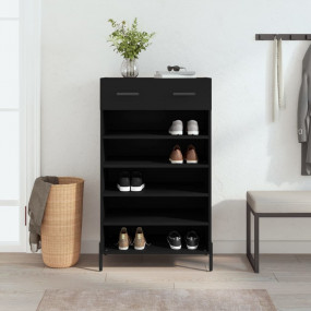 Shoe Cabinet Black Engineered wood, iron, zinc alloy Me...