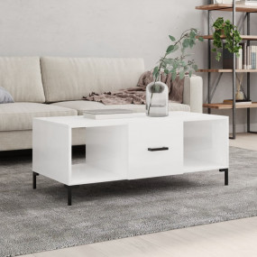 Coffee Table High gloss white Engineered wood, iron Med...