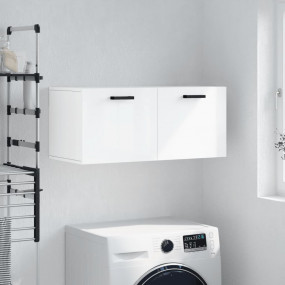 Wall Cabinet High gloss white Engineered wood Wall Cabi...