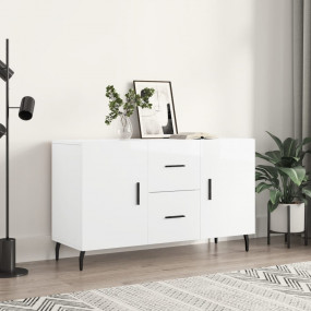 Sideboard High gloss white Engineered wood and metal