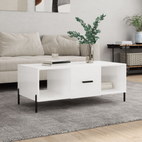 Coffee Table High gloss white Engineered wood, Iron