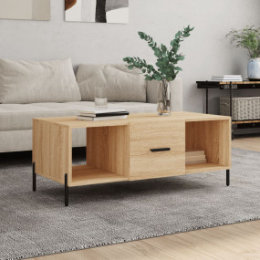 Coffee Table Sonoma Oak Engineered Wood, Iron Standard