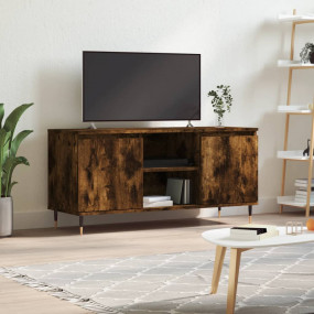 TV Cabinet Smoked oak Engineered wood, iron Medium TV C...