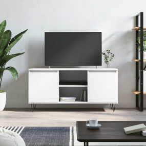 TV Cabinet White Engineered wood Medium TV Cabinet Rect...